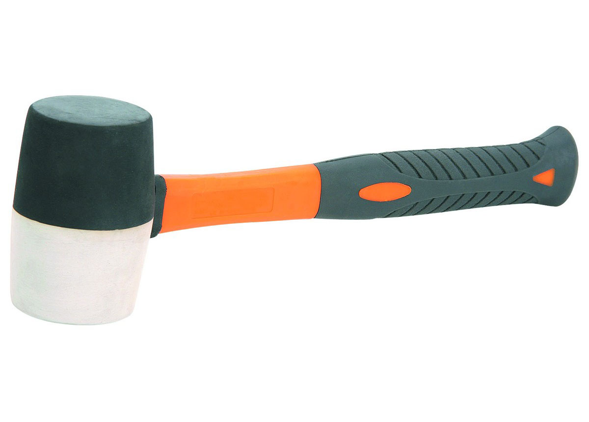 Medium Size Rubber Mallet 16oz 450g Hammer Fiberglass TPR Handle Grip 