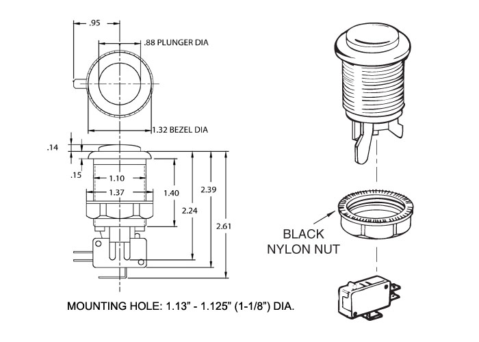 Continental MN-8PB 8 Pattern Push Button Nozzle