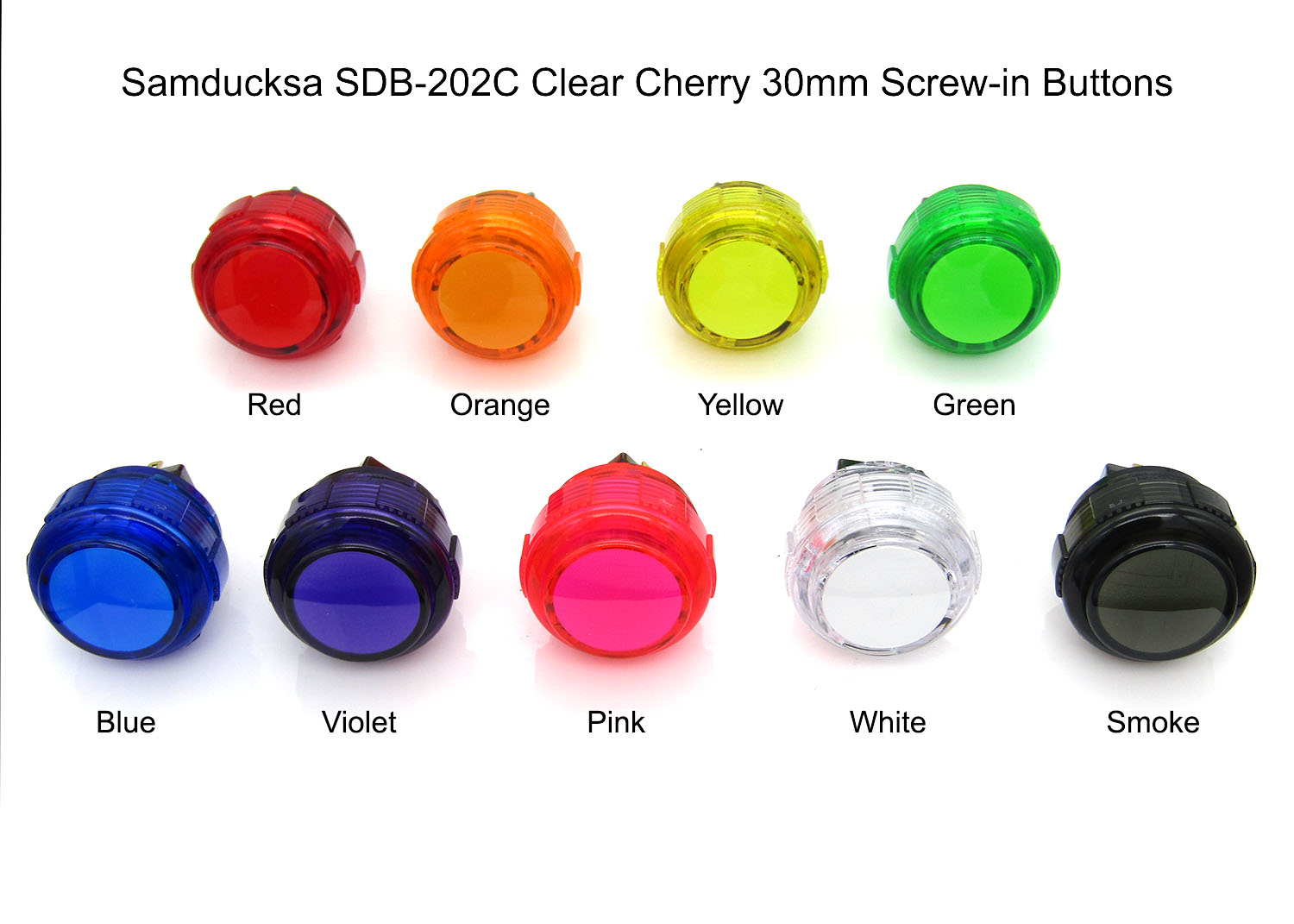 Crown / Samducksa SDB-202C 30mm Cherry Screw In Button - Clear White