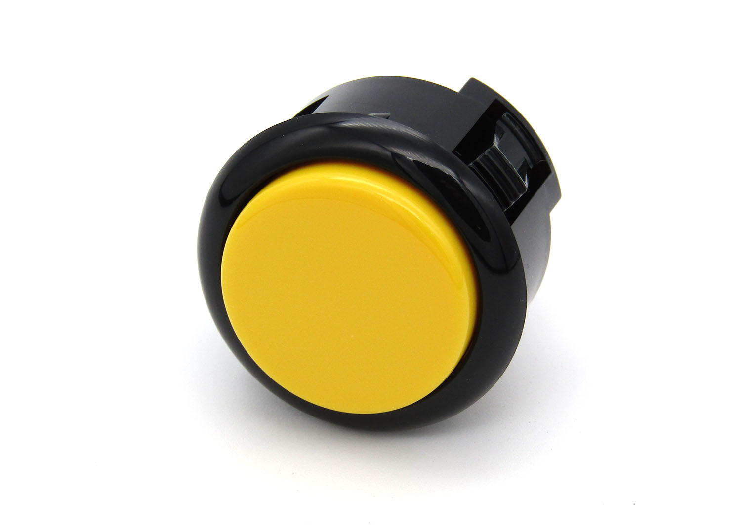 Sanwa OBSF 30mm Pushbutton - Yellow with Black Bezel